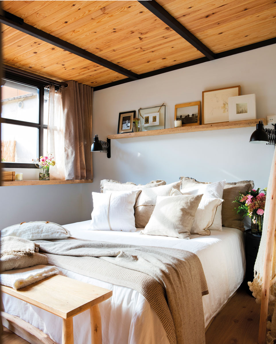 Ideas de dormitorios en blanco y madera.