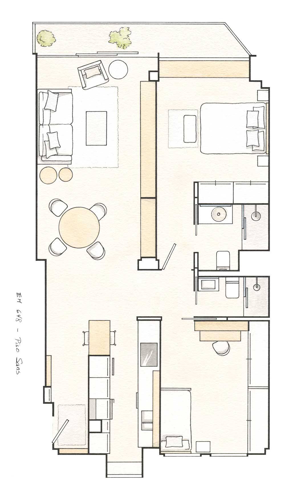 Plano de piso de 80 m2_00429294