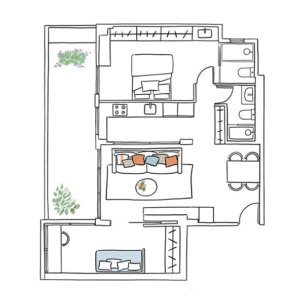 5 planos de pisos de 60 m2: pequeños y superbién aprovechados