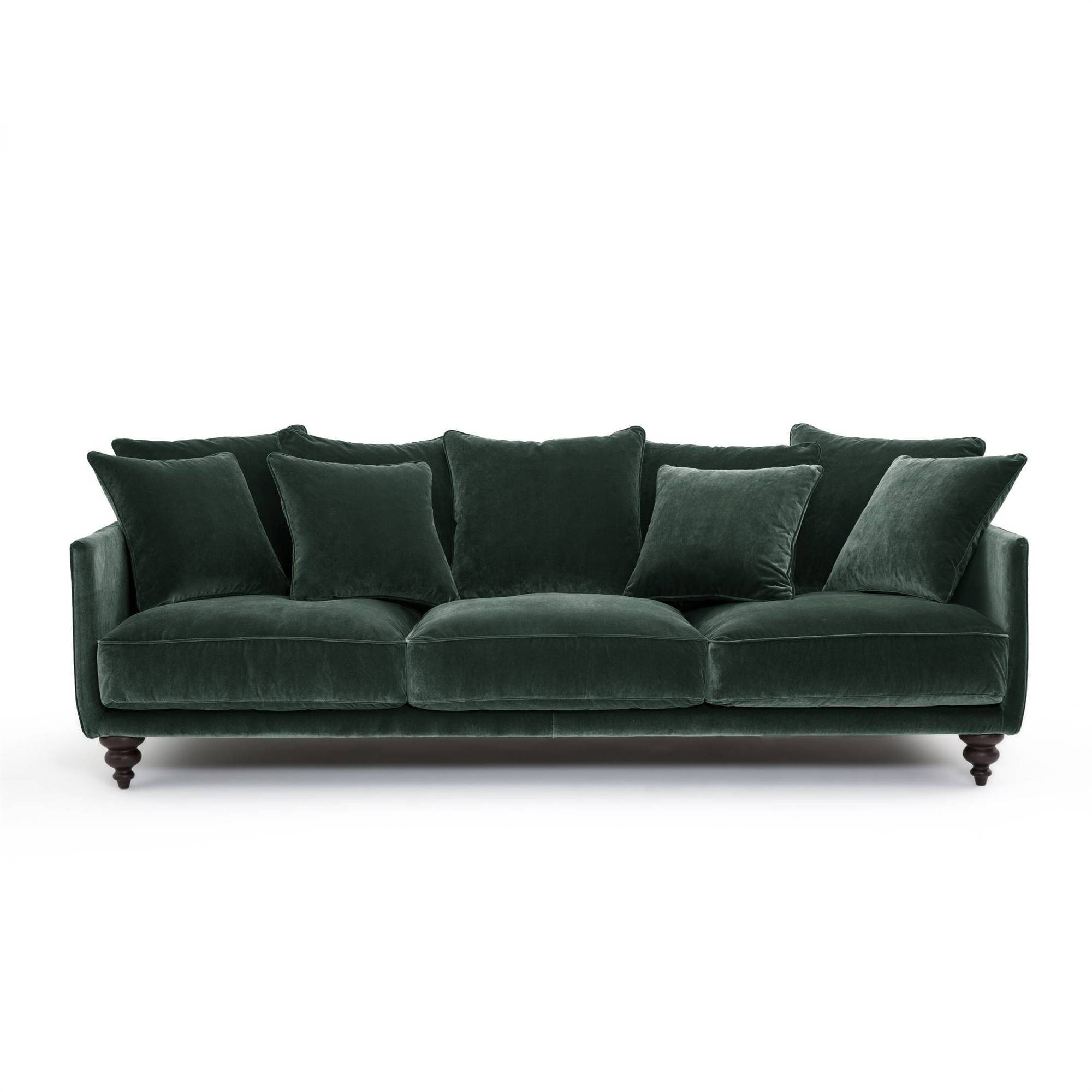 Sofá de terciopelo en color verde y estilo clásico de La Redoute