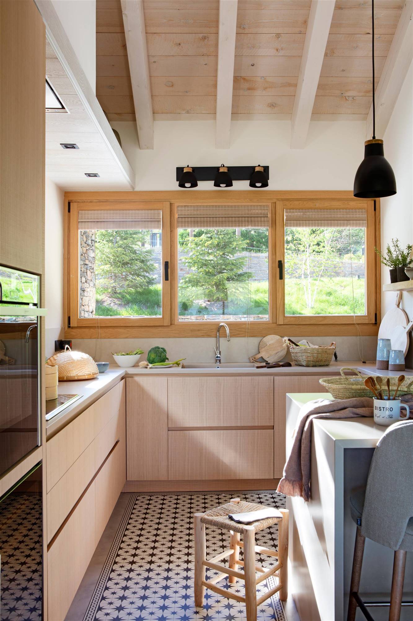 Small kitchen with modern rustic summer.