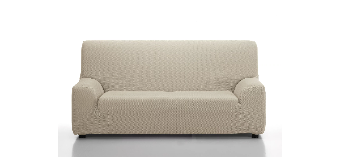 Funda elastica sofa de Leroy Merlin en color crudo