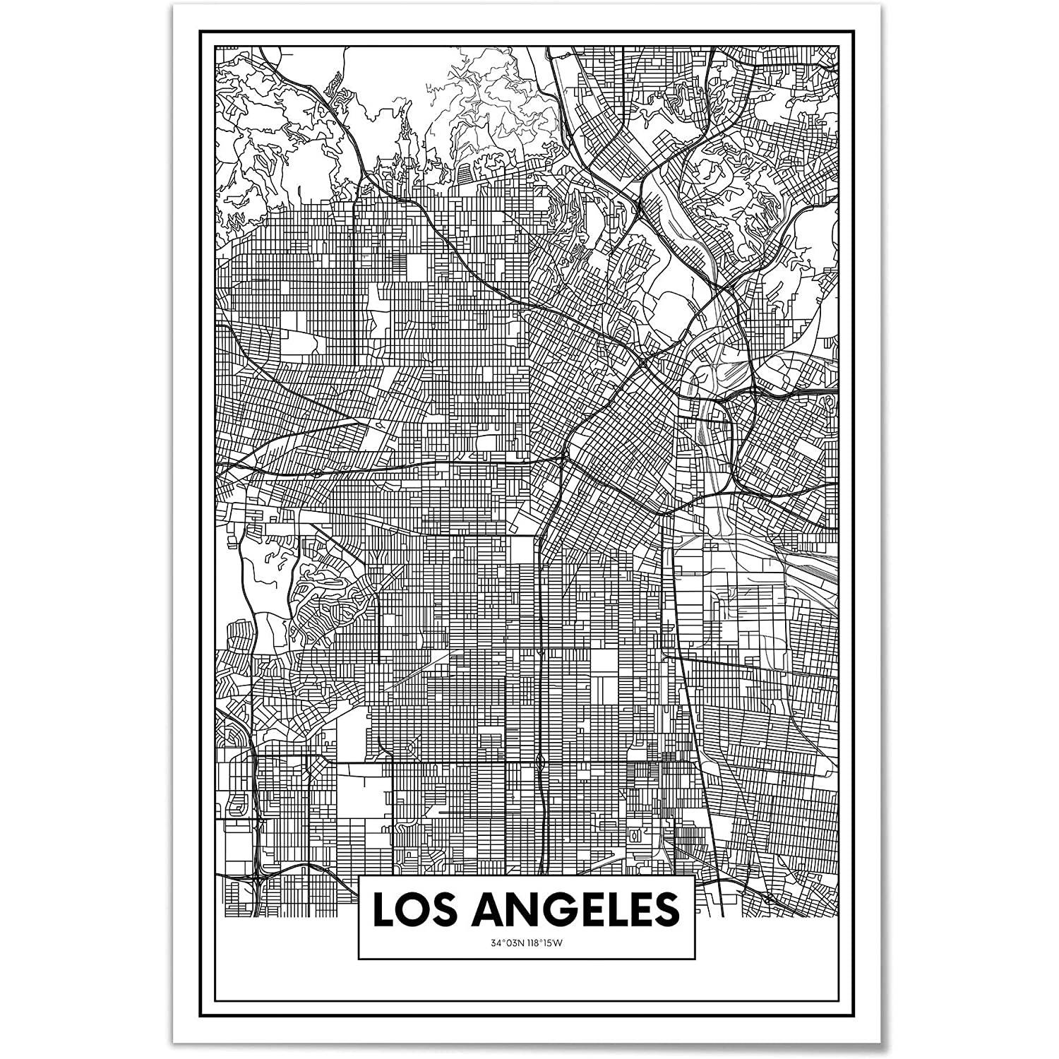 Cuadro de un mapa de Los Ángeles de Amazon.