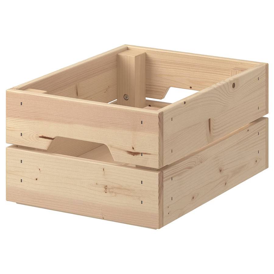 Organizador bajo fregadero de IKEA can caja de madera de pino. 
