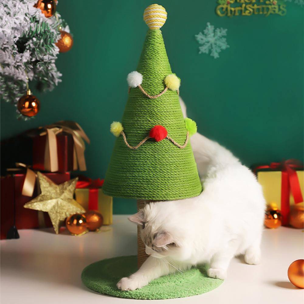 Árbol de Navidad con rascador para gatos.