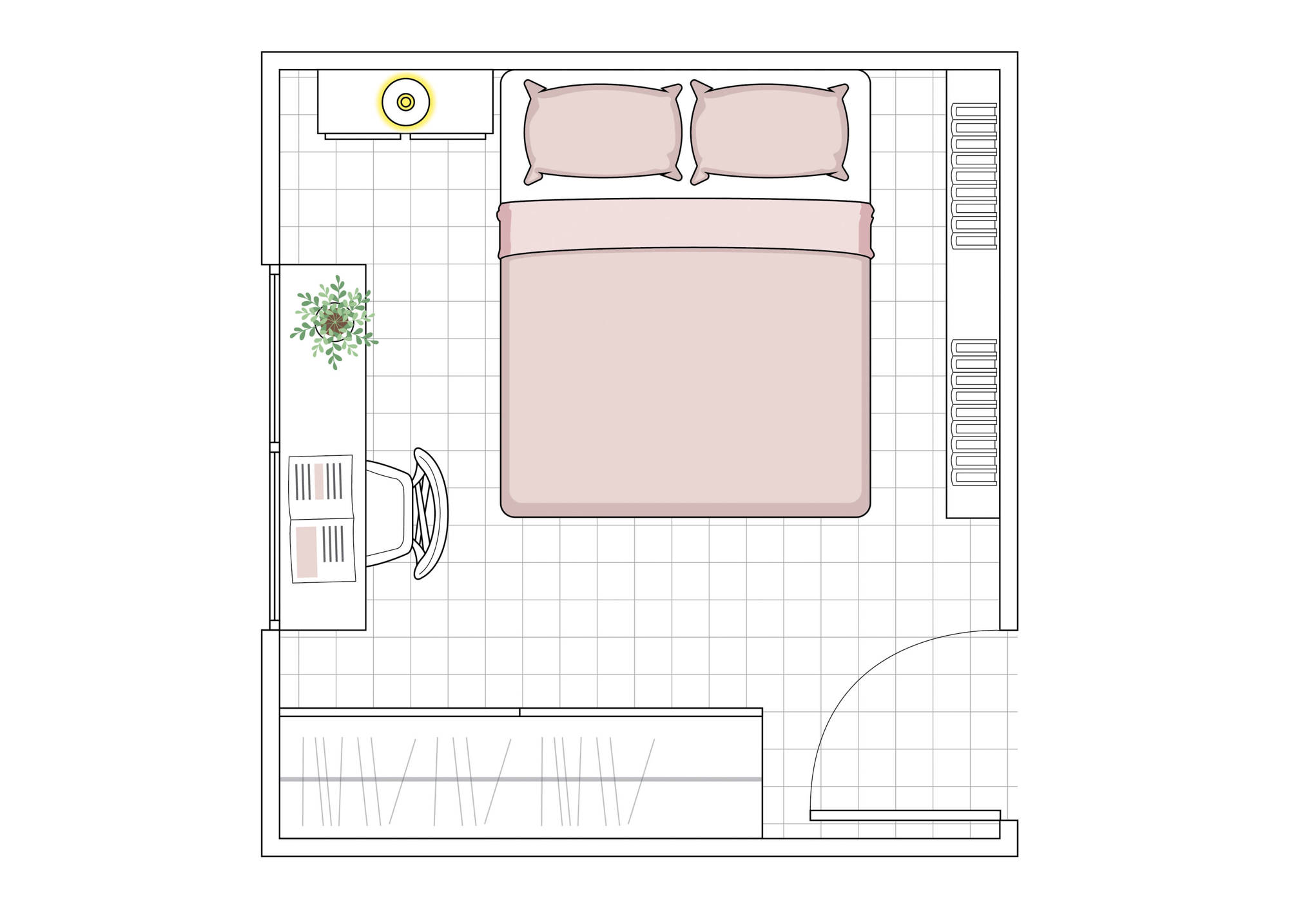 00520116 plano de dormitorio pequeño