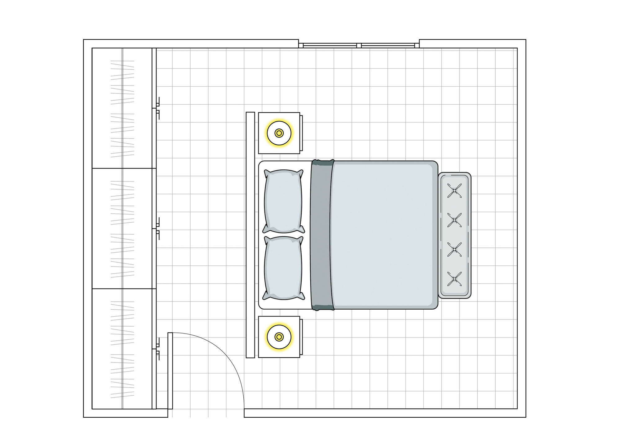 00520118 plano de dormitorio con vestidor