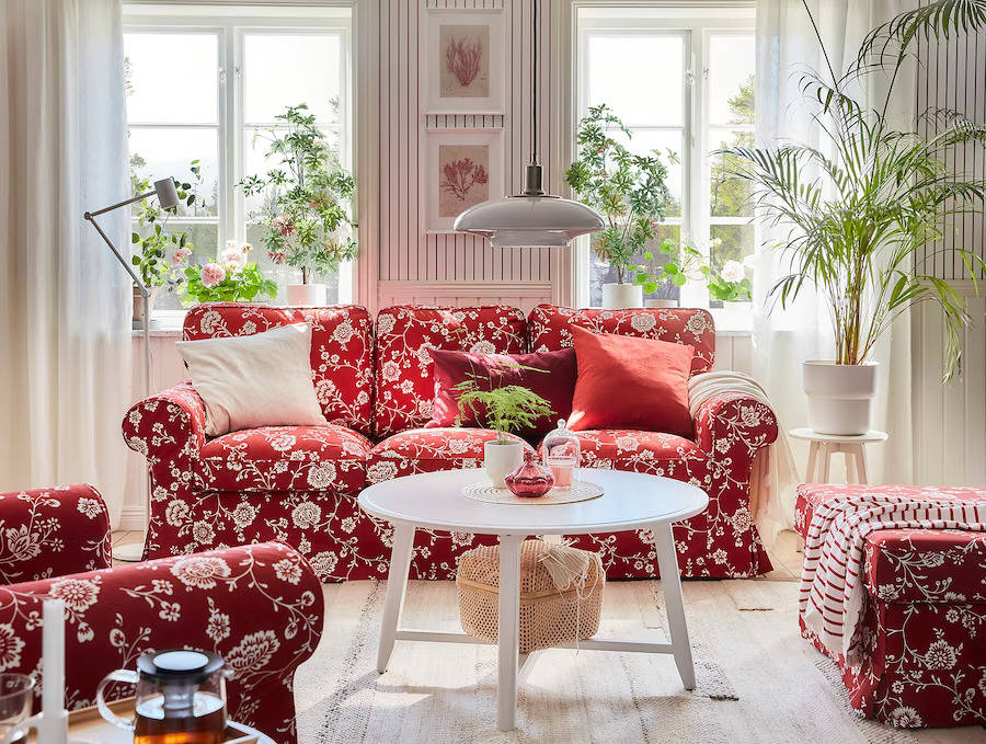 sofas de ikea ektorp sofa 3 plazas virestad rojo blanco