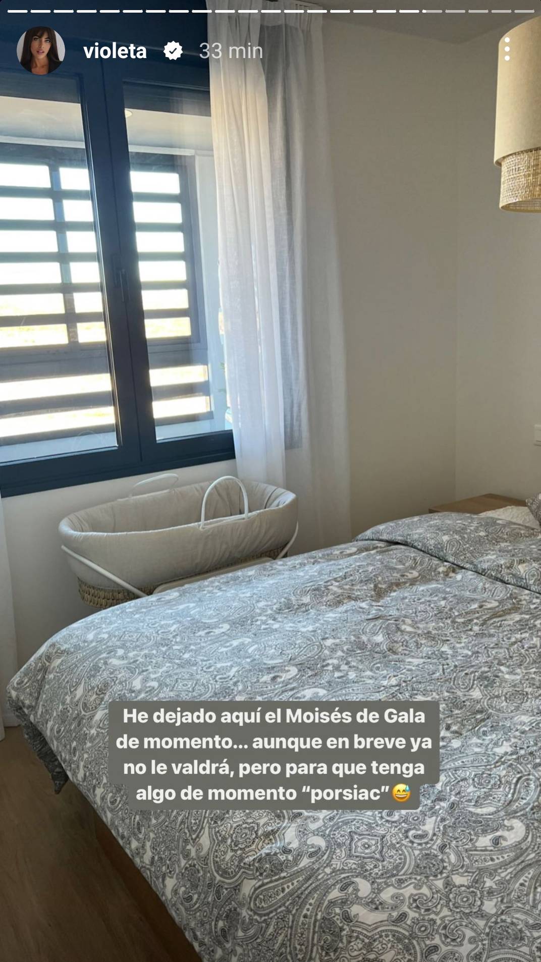 Dormitorio y moise´s del piso de Violeta y Fabio en Madrid.