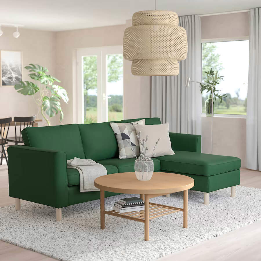 sofa parup verde de IKEA