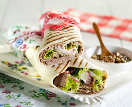 Imagen de los wraps de solomillo y mostaza