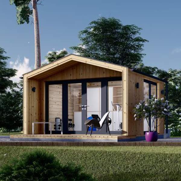 Una mini casa de madera con porche que cuesta solo 6.500 euros: así es la 'tiny house' más versátil del mundo (casa, estudio, gimnasio...)