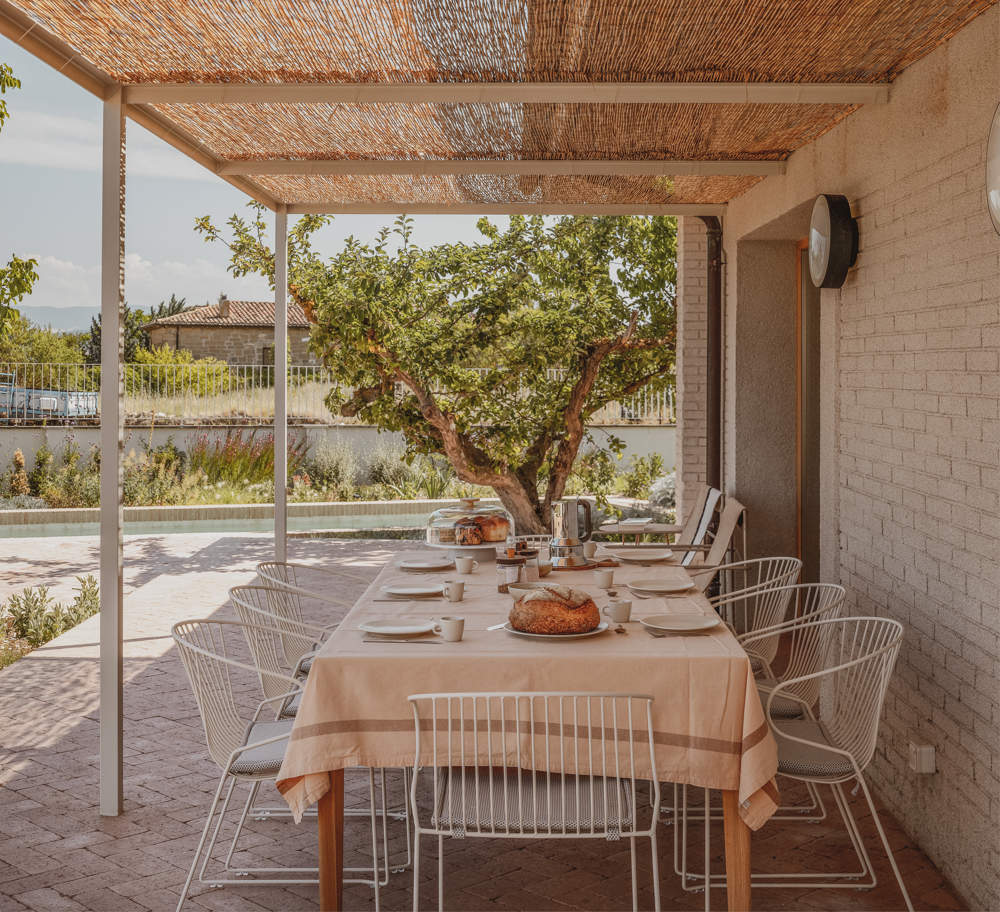 terraza del alojamiento de Airbnb en la Rioja Alavesa