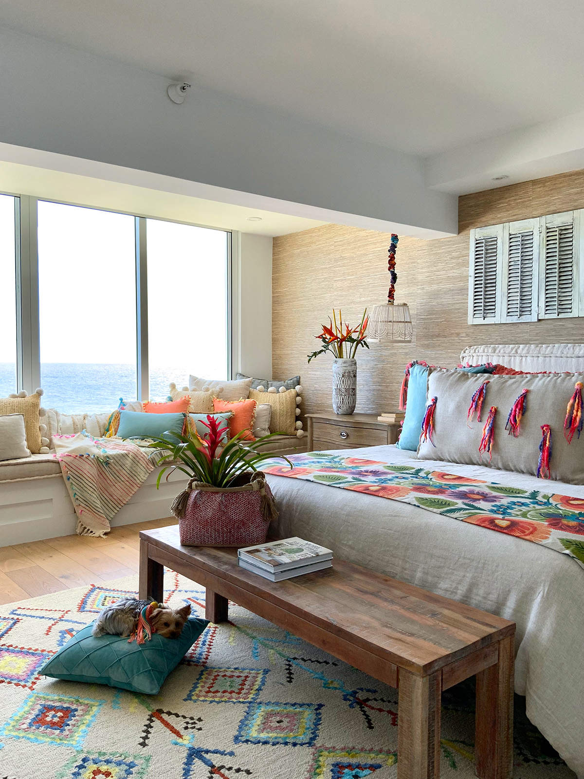 El dormitorio de la lectora Elena decorado como el Caribe