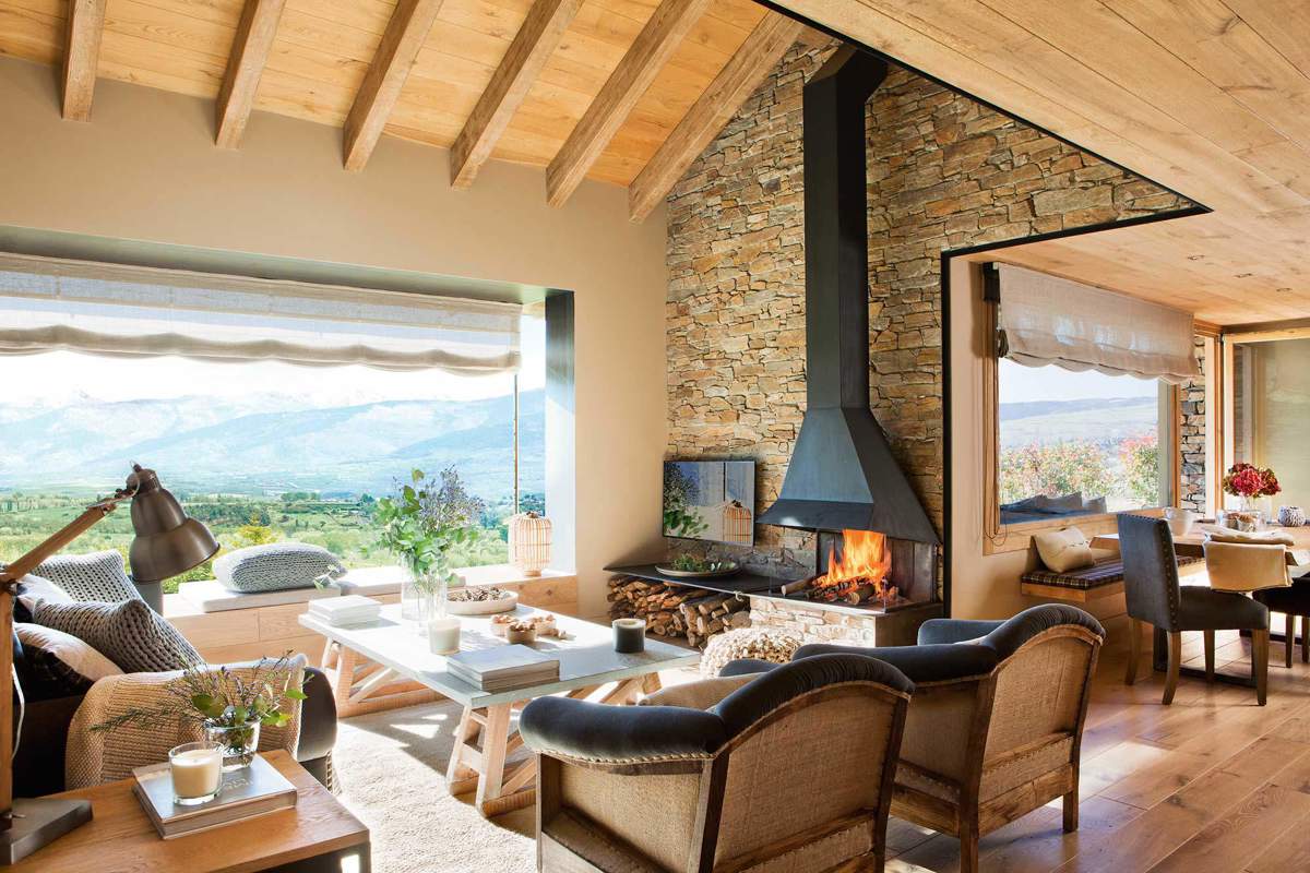 Los 72 salones con chimenea más bonitos, cálidos y con encanto de la ...