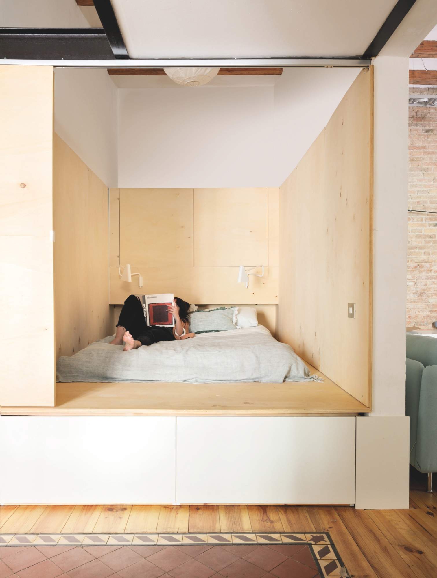 Dormitorio en forma de cubo de madera 436850 