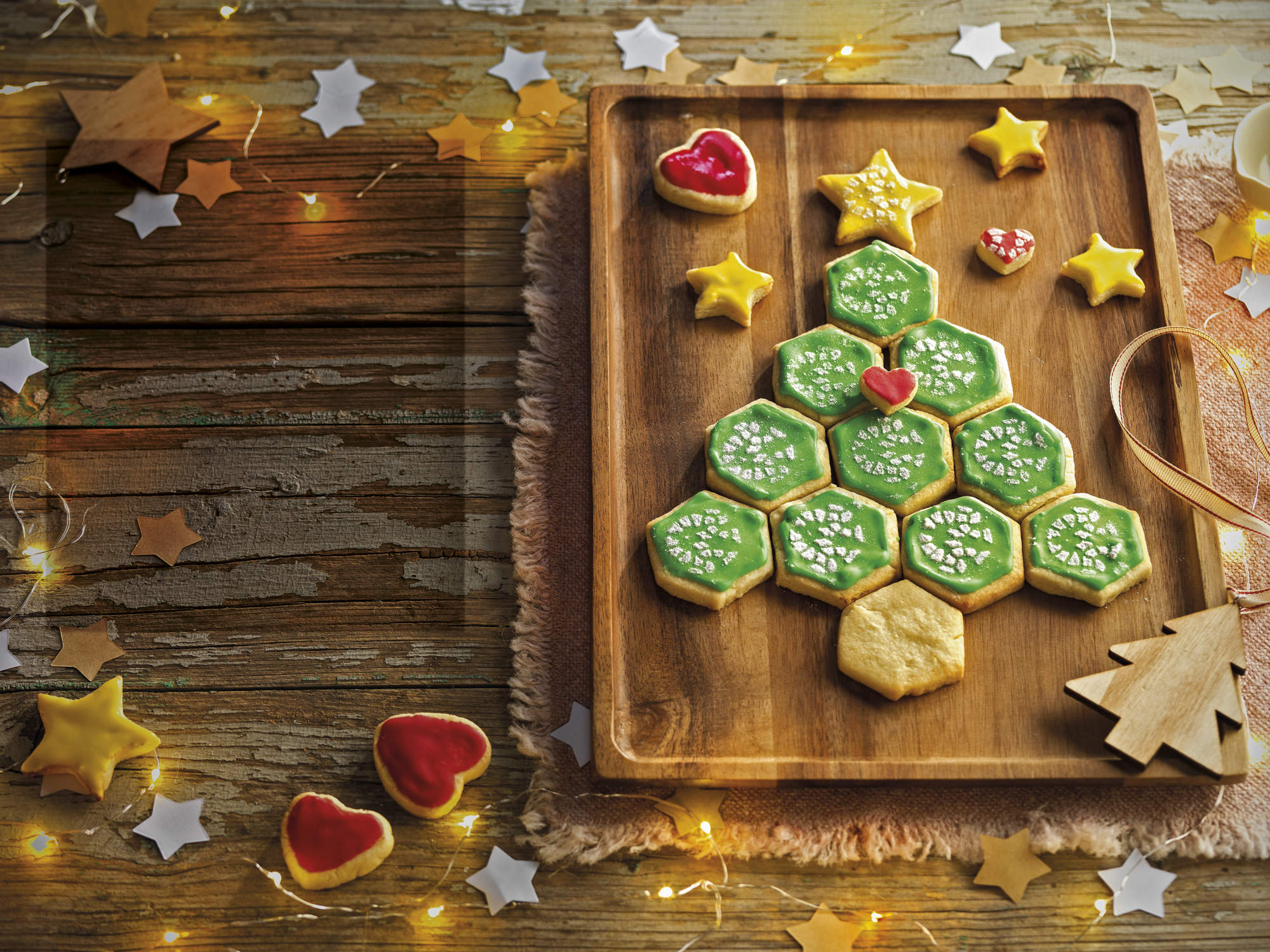 Galletas de Navidad: puzle de galletas de árbol de Navidad.