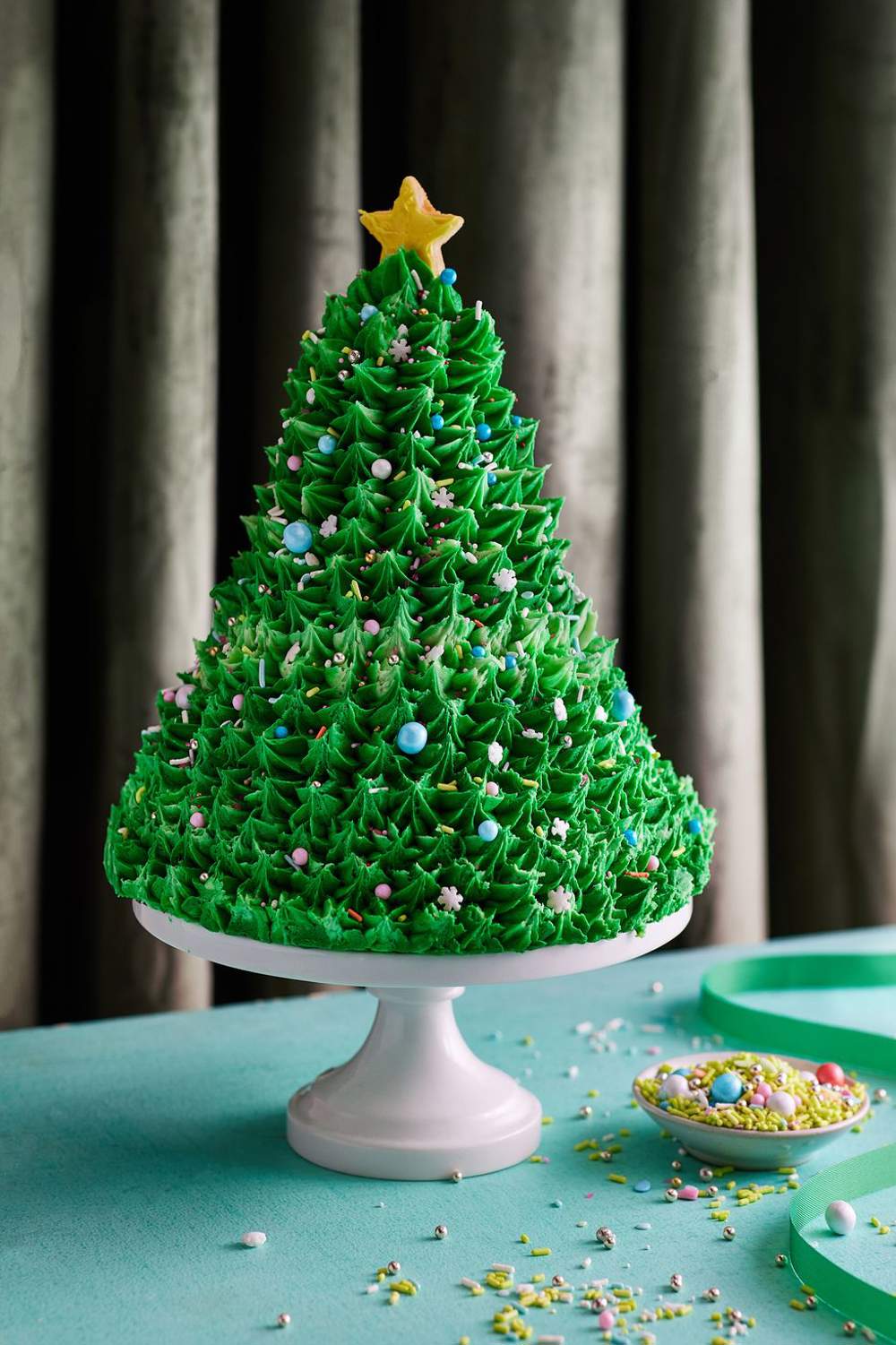 Tarta con forma de árbol de Navidad