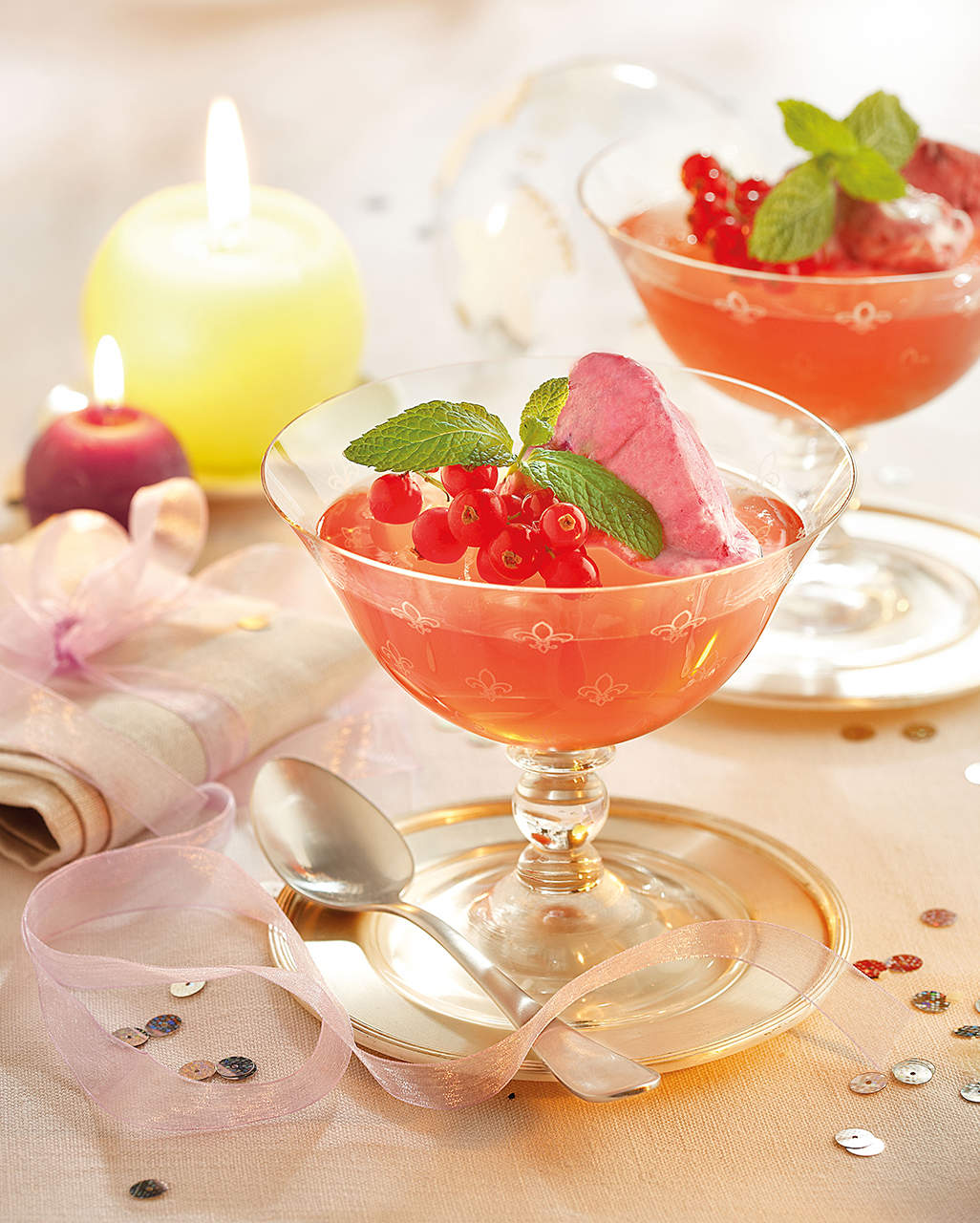 recetas de cócteles Cava rosado con helado de frutos rojos