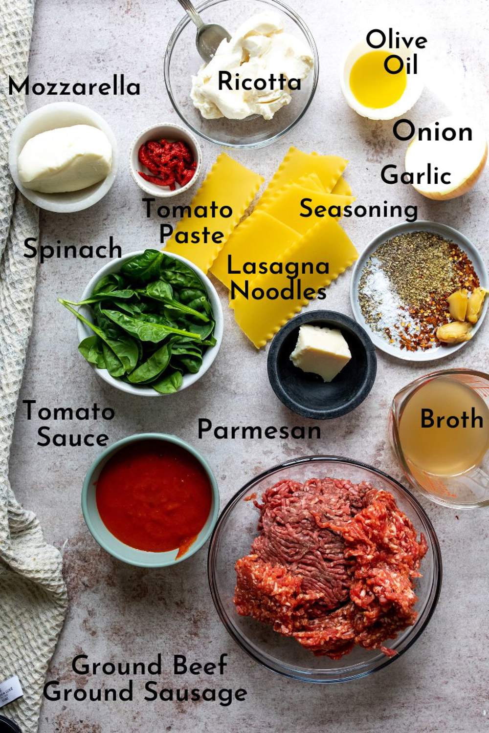ingredientes sopa de lasaña