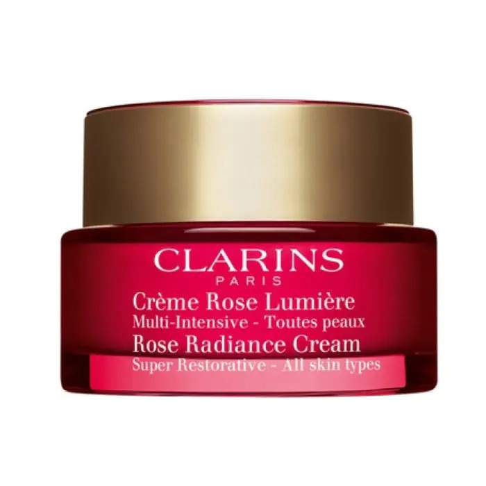 Crème Rose Lumière de Clarins.