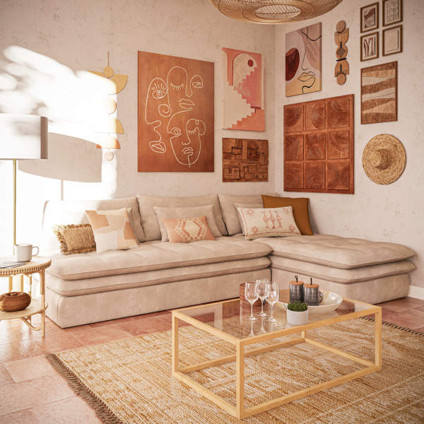 Fui a Maisons du Monde y encontré estos cuadros para decorar la pared de mi sofá y me ha quedado moderna y estilosa
