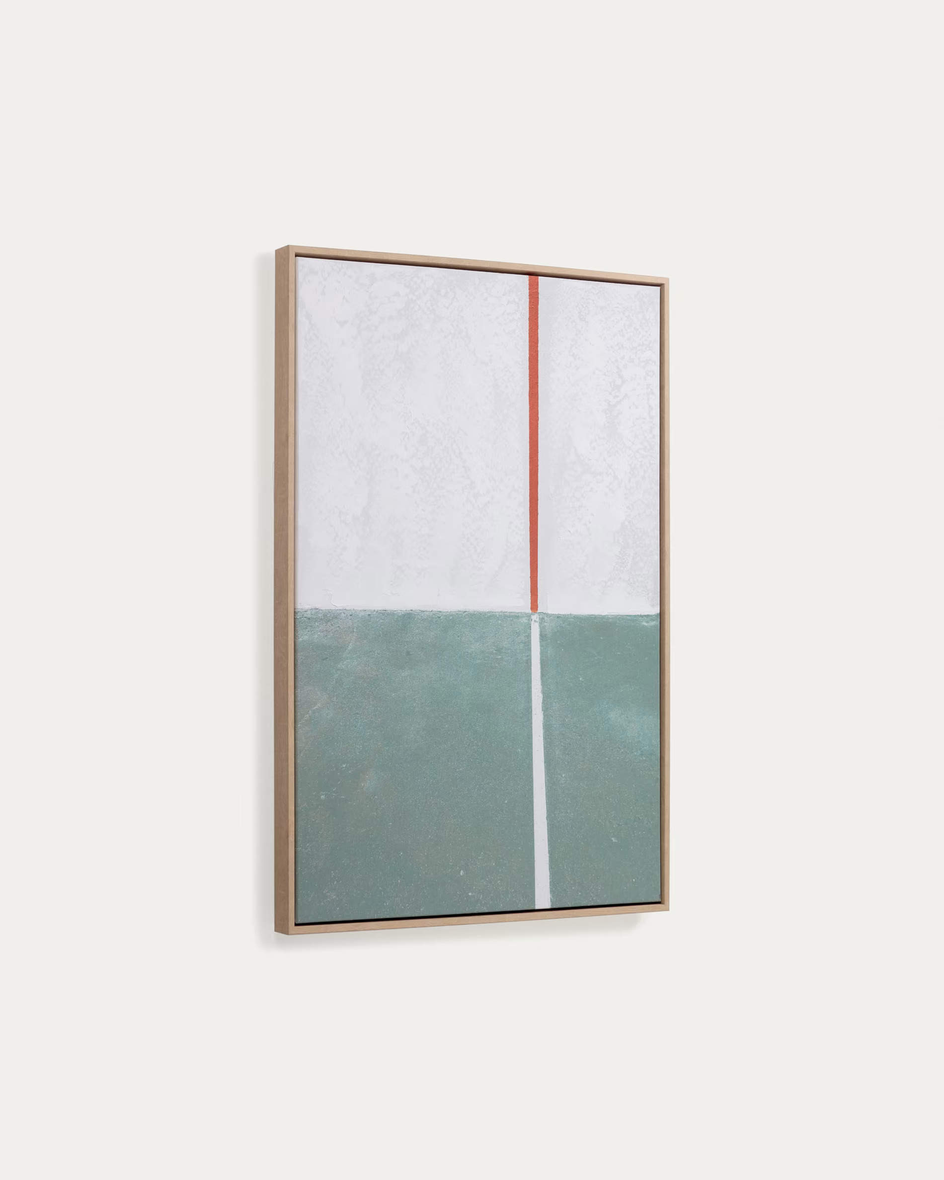 Cuadro abstracto en blanco y verde, medidas 50x70, de Kave Home