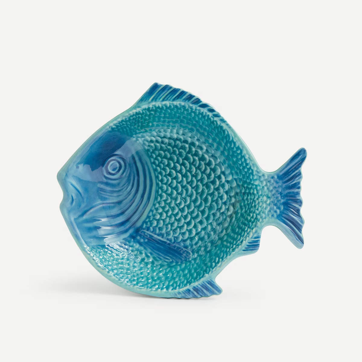 Bowl de melamina azul en forma de pez