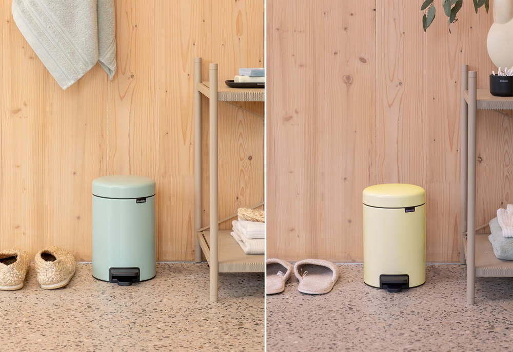 Cubo NewIcon de Brabantia en los  colores Jade Green y Mellow Yellow