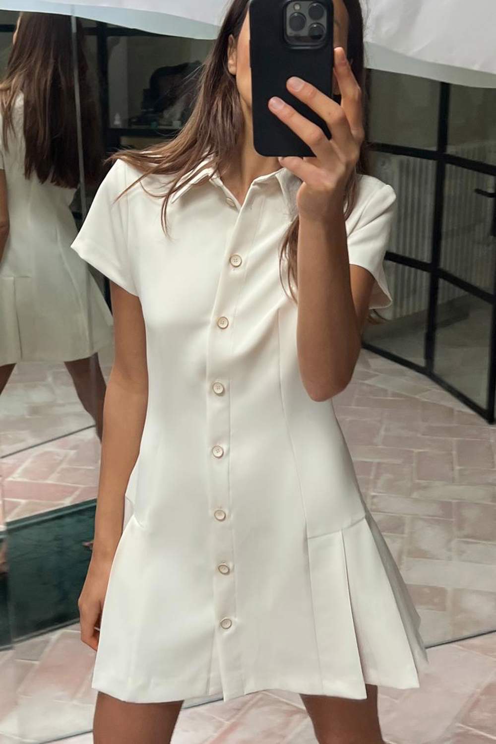 vestido camisero corto zara 01