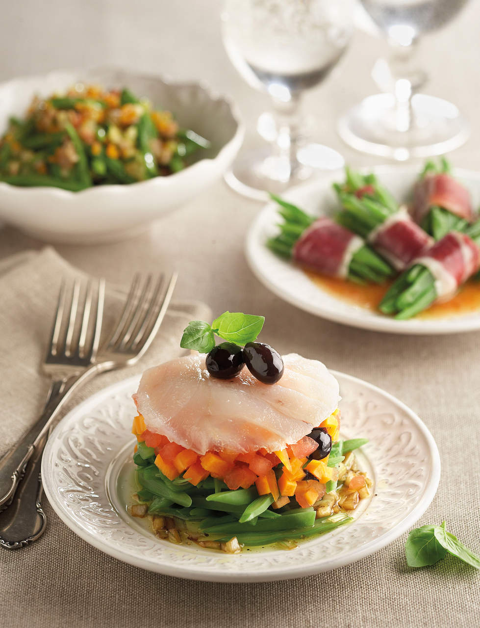 Ensalada de judías con bacalao