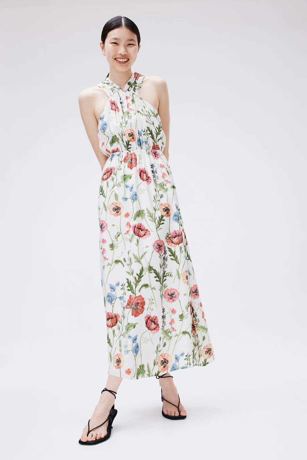 vestido floral H&M