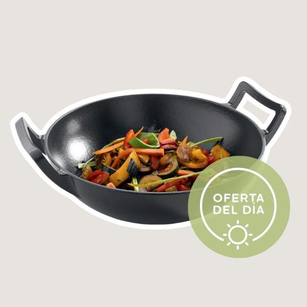 Este es el wok que necesitas para tus recetas con verduritas: de hierro fundido y por tan solo 14,99€