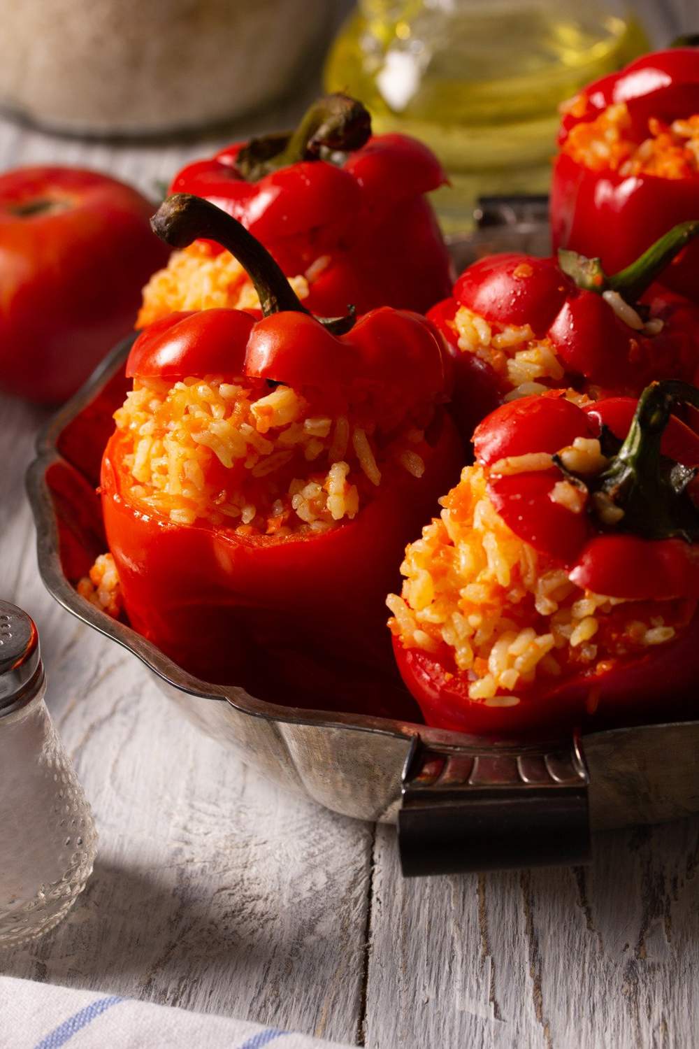 Pimientos rellenos de arroz 