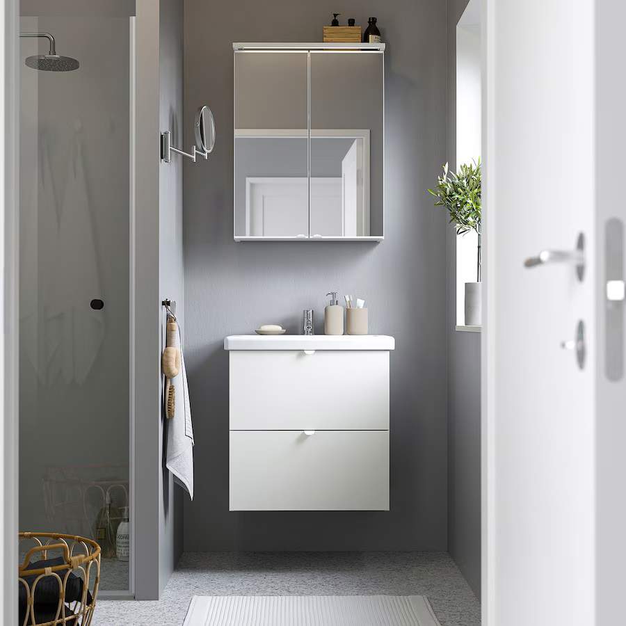 Baño de dos piezas, blanco ENHET de IKEA.