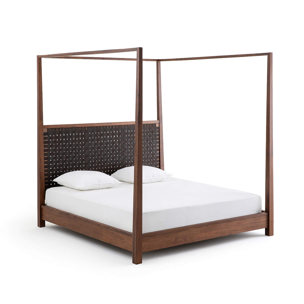 Cama con dosel y somier de nogal macizo de La Redoute