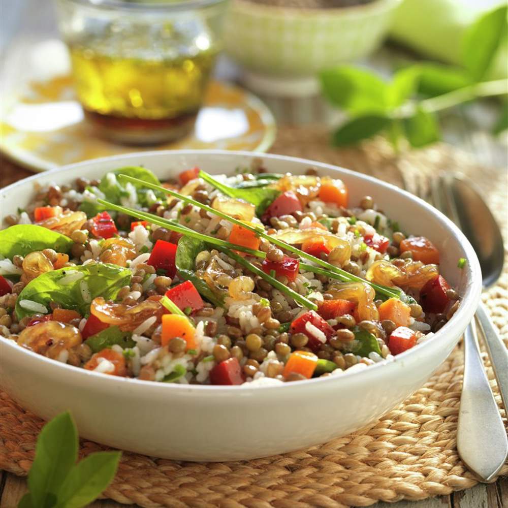 Ensalada de lentejas y arroz