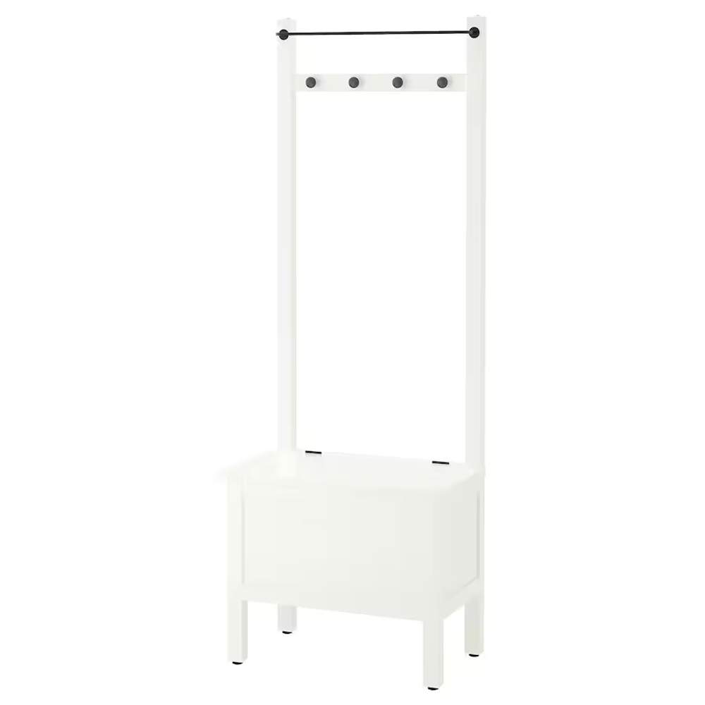 HEMNES Banco con toallero y 4 pomos