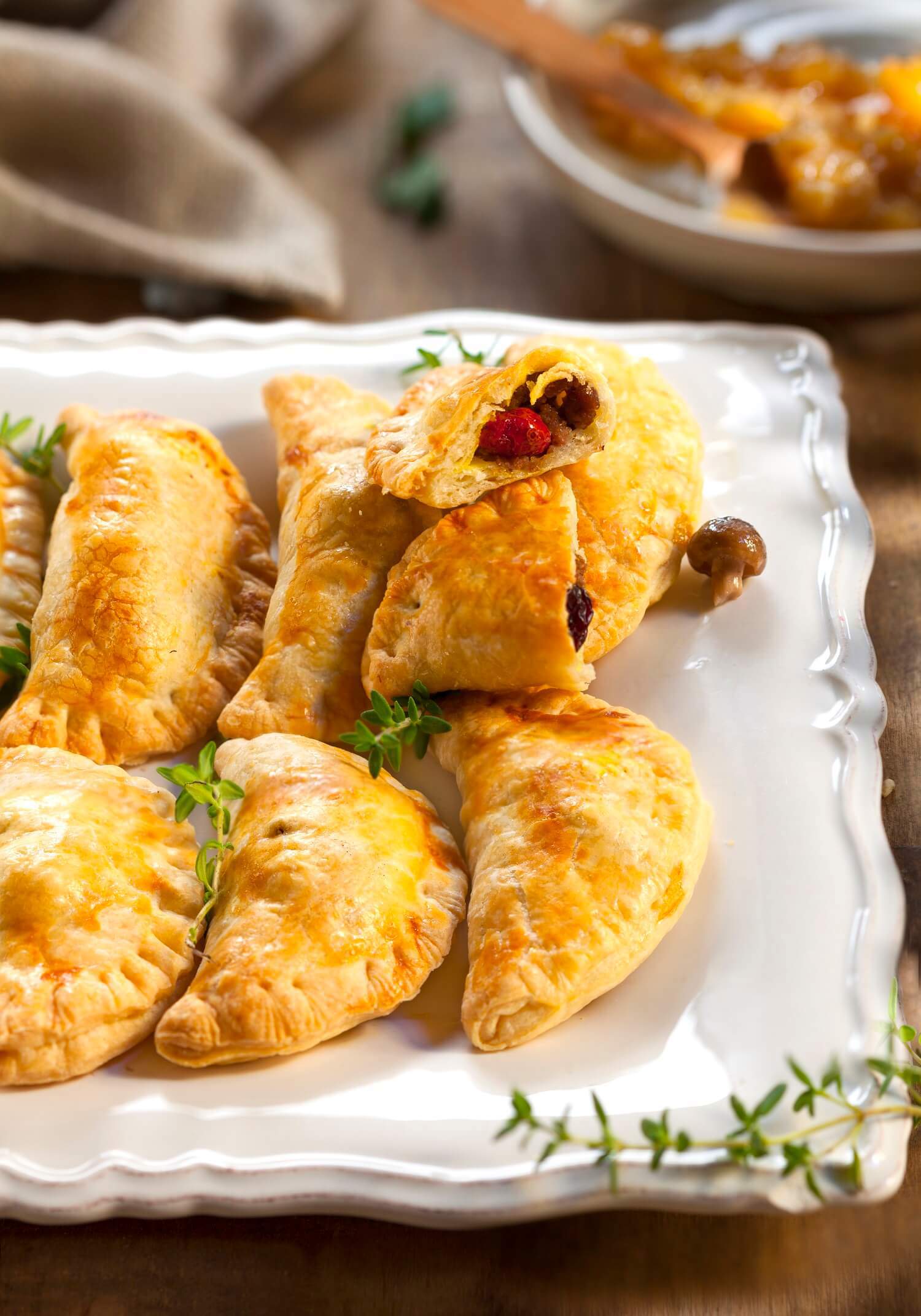 recetas de otoño Empanadillas de hojaldre de carne y setas