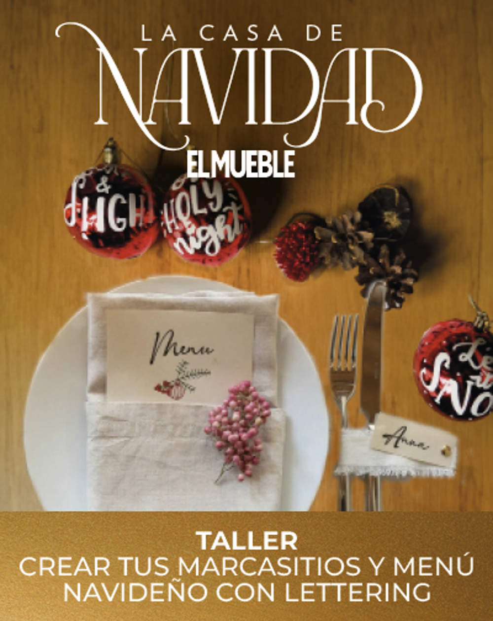 Taller de lettering en la Casa de Navidad de El Mueble