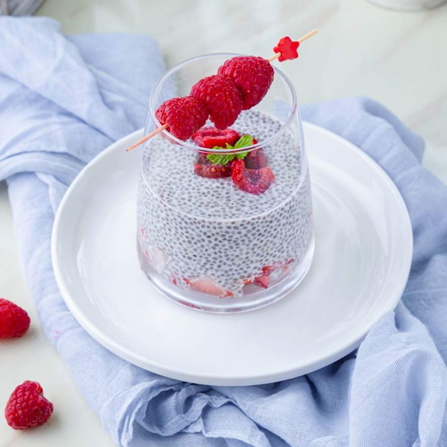 Pudin de chía con fresas