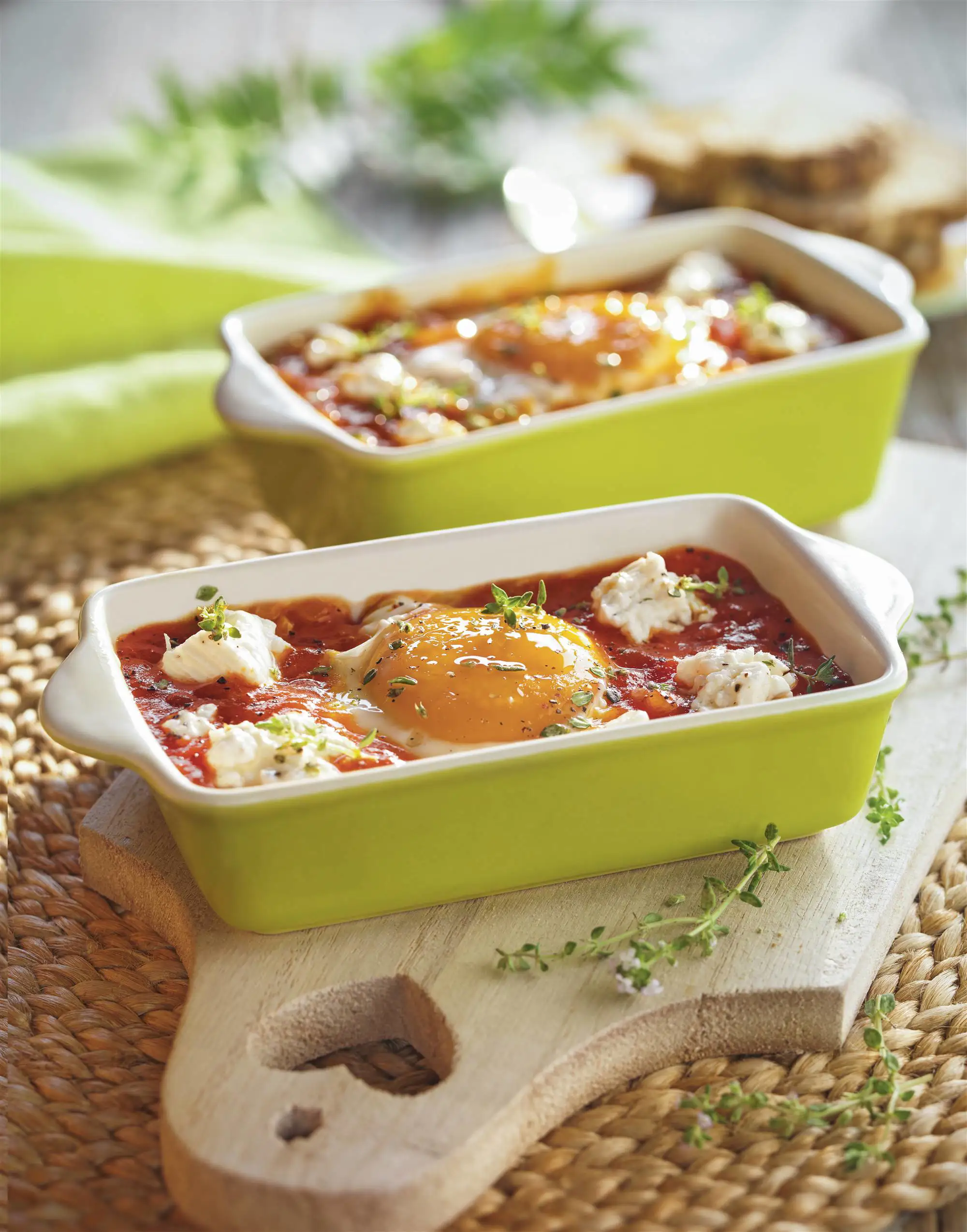 cenas con huevo huevos al horno con tomate y queso fresco 00461381