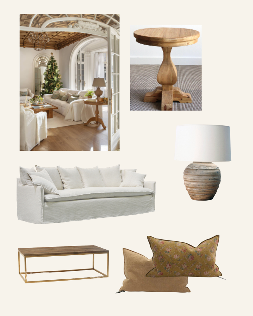 Moodboard salón Casa de Navidad