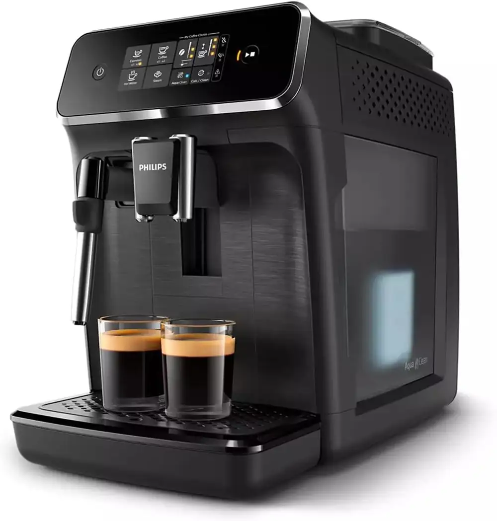 Philips Series 2200 cafetera superautomatica   espumador, negro mate