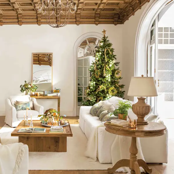 Así será el elegante y cálido salón de La Casa de Navidad de El Mueble: descubre sus secretos