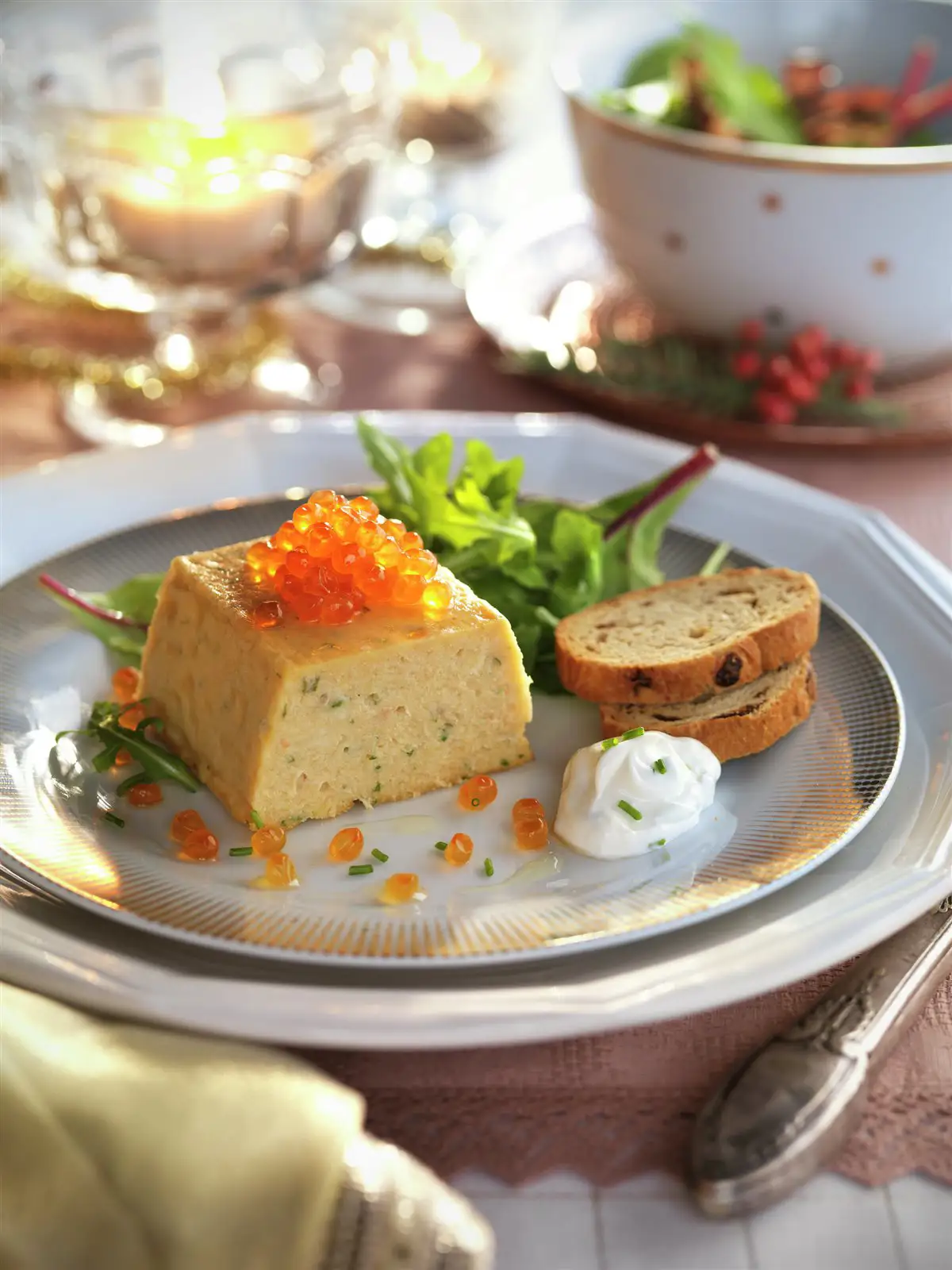 Menú 22. Primer Plato: Pastel de gambas y cabracho