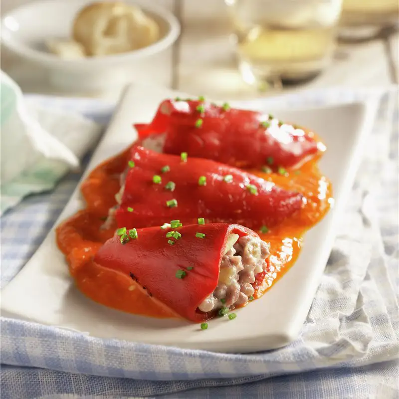 Pimientos rellenos de carne de ternera 