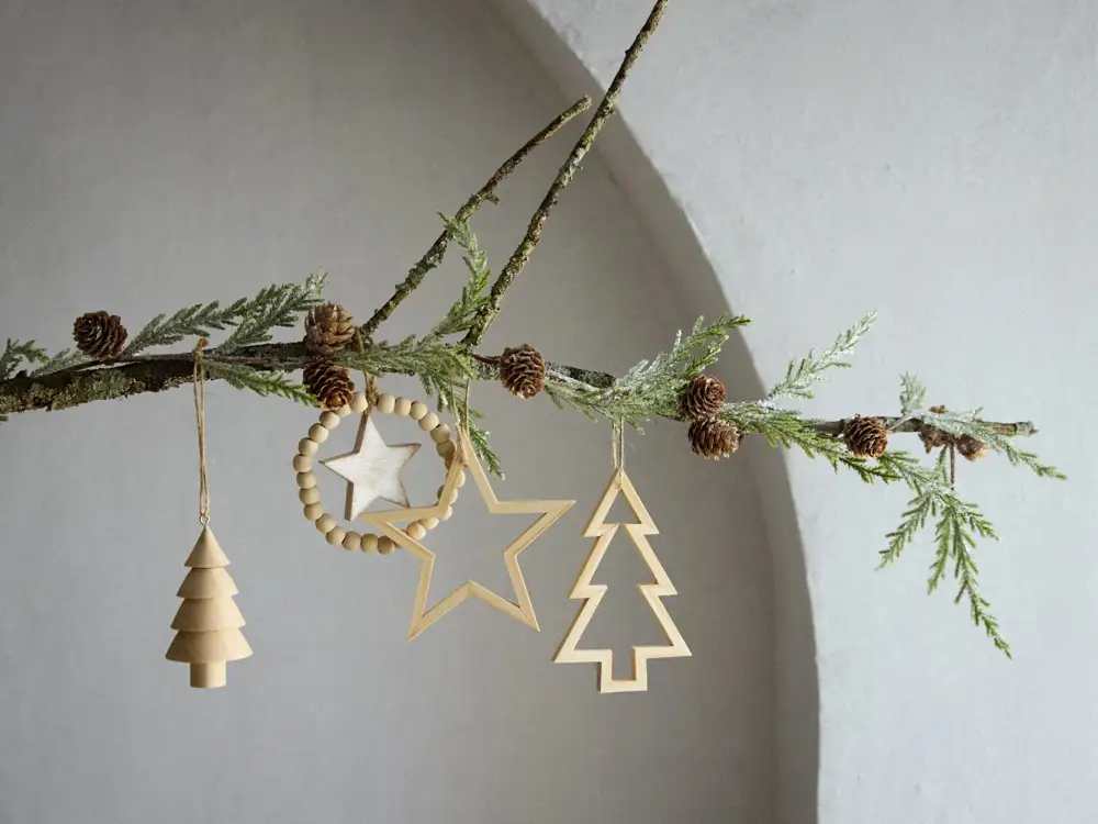 3 colgantes con forma de árbol de Navidad