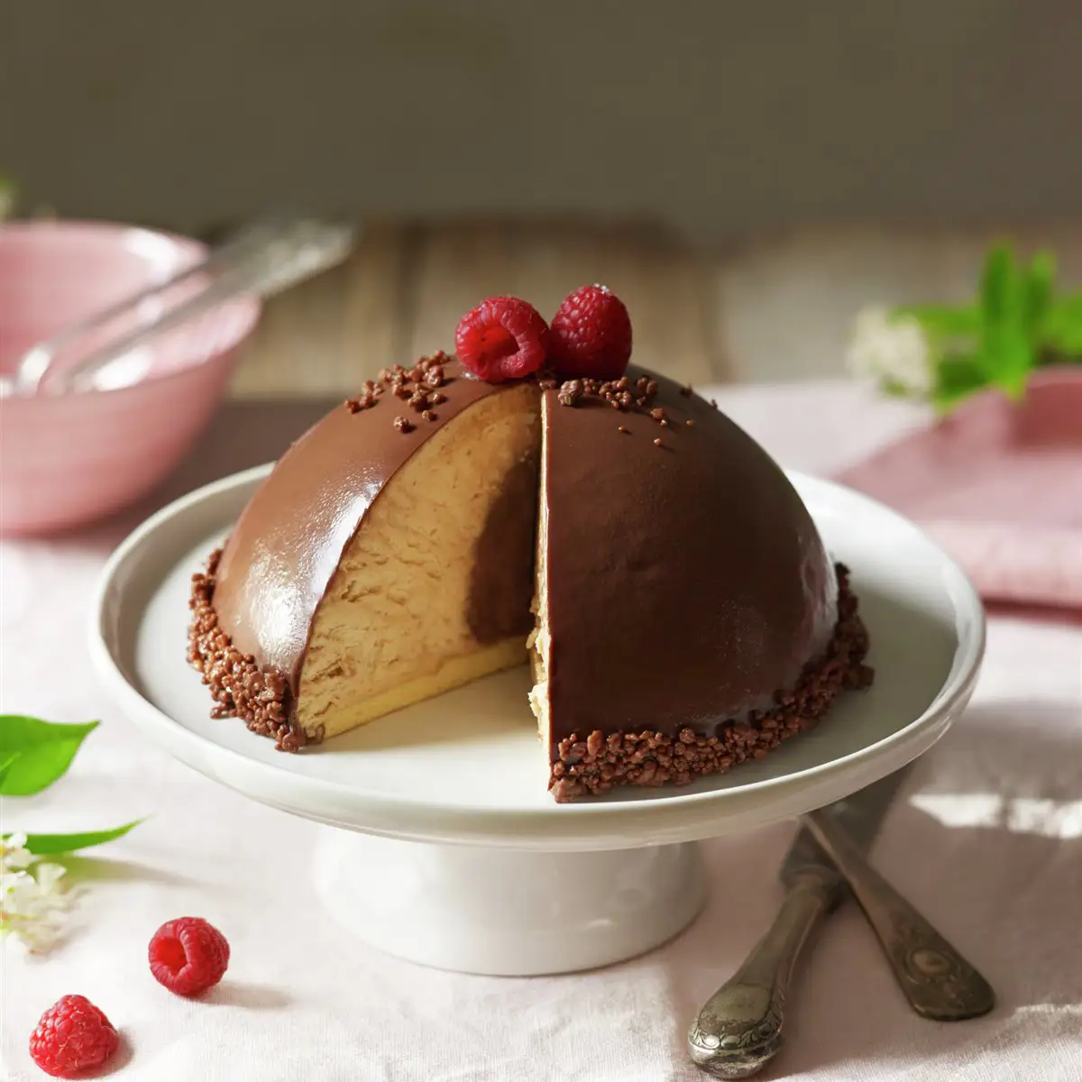 Mousse de turrón de Jijona con chocolate