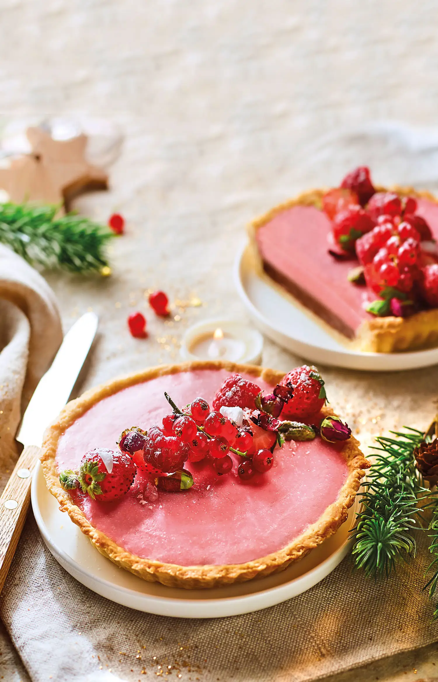 Tartaletas de fresa y chocolate